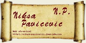 Nikša Pavičević vizit kartica